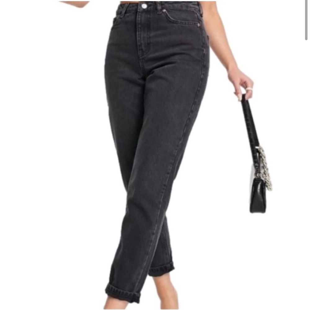 Zara High-Rise Black Straight-Leg Jeans